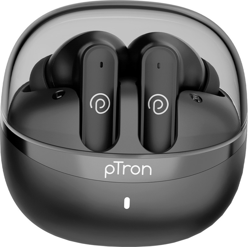 PTron Bassbuds Tango w/ 50Hrs Playtime, AI-ENC Calls, Custom EQ, App Support, BTv6.0 Bluetooth(Nexua Black, True Wireless)