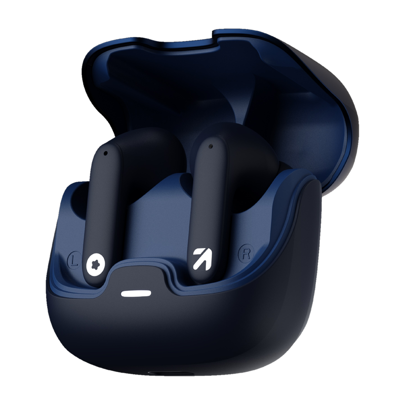 GOBOULT Z40 with ENC Mic, 60Hr Battery, Metal Finish, Low Latency, 5.3v Bluetooth(Blue, True Wireless)