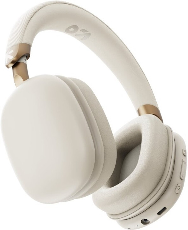 GOBOULT Fluid X 60Hrs, 40mm Drivers, Foldable design, ENC Mic, 5.4v Bluetooth & Wired(White, On the Ear)