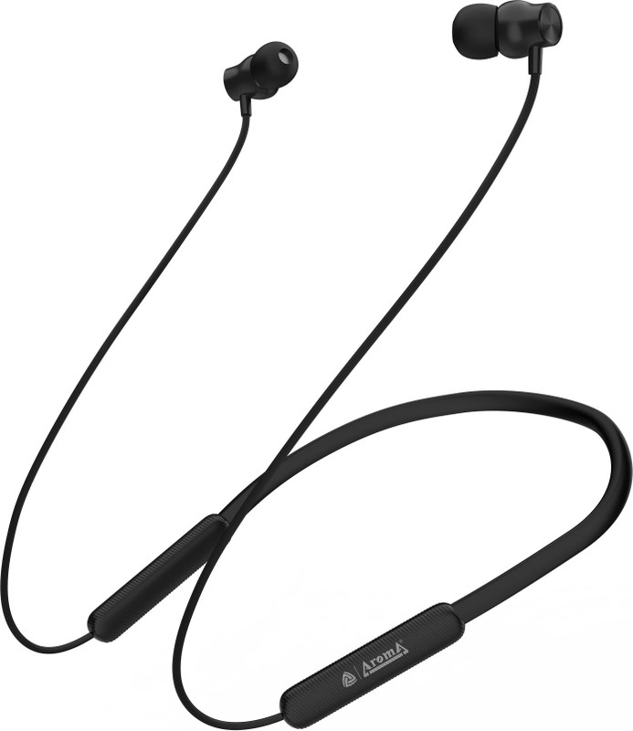 Aroma NB120 Electro Buds Wireless 2 Neo 50Hrs Playtime*Fast Charge+Bass Boost Neckband Bluetooth(Dark Black, In the Ear)