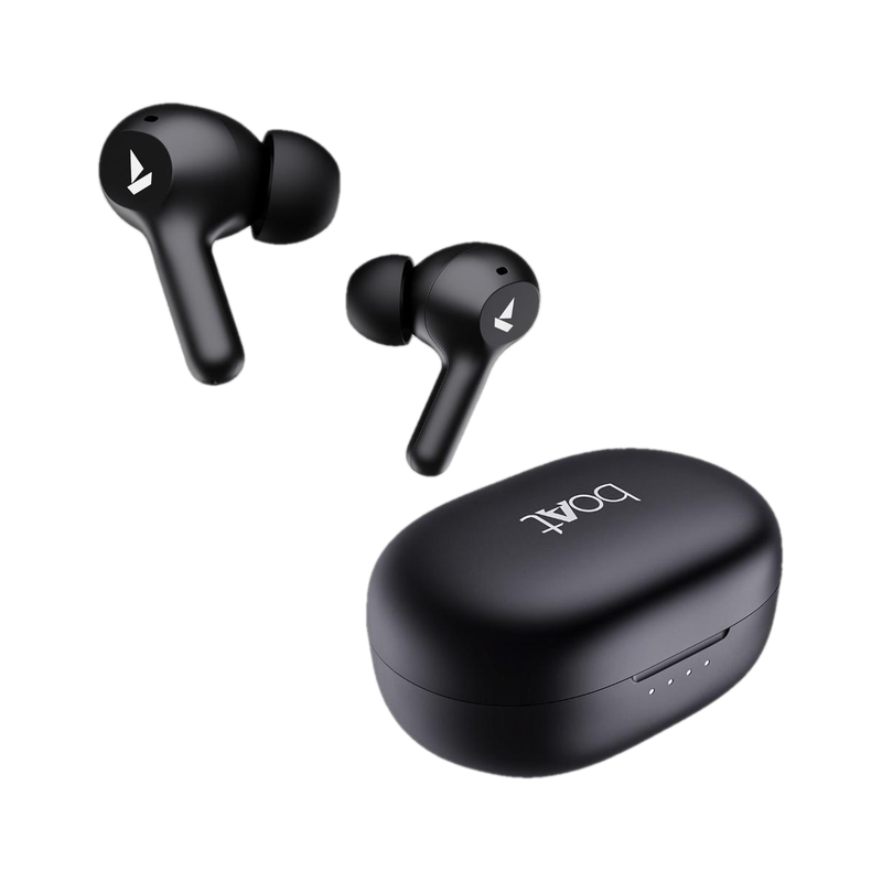 boAt Airdopes 71,40 H Battery, ENx Tech, Low Latency, Stream Ad Free Music via App Bluetooth(Active Black, True Wireless)