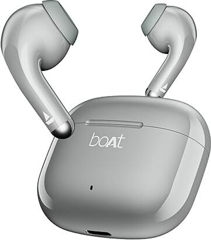 boAt Airdopes 101v2, Flex Fit Tips,13mm Drivers, Stream Ad Free Music via App Support Bluetooth(Cloudy Grey, True Wireless)