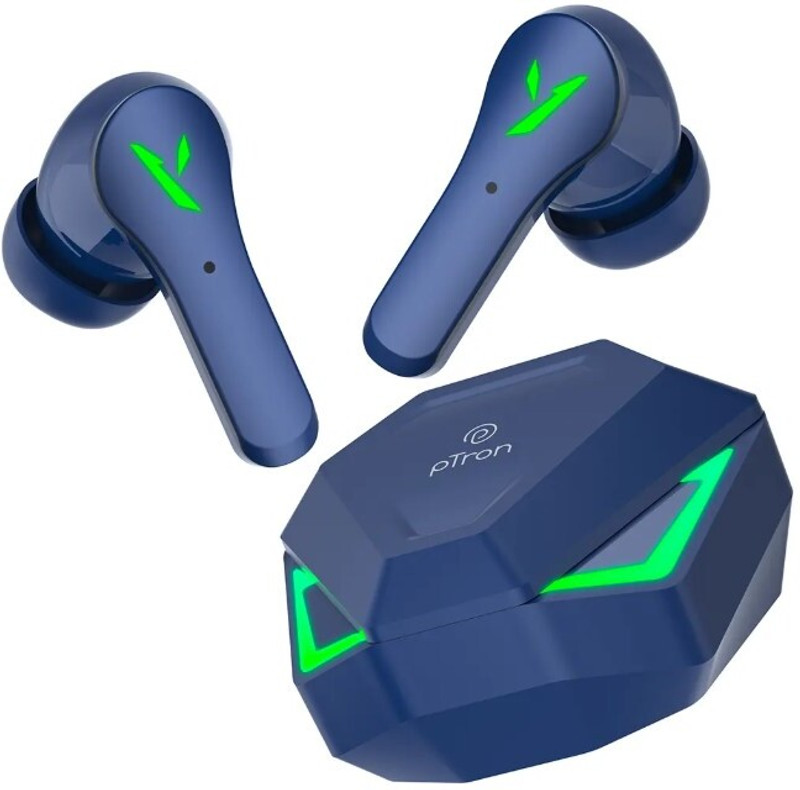 PTron Bassbuds Rogue w/ 40ms Game Mode, 50Hrs Playtime, Pristine Sound, AI-ENC Calls Bluetooth Gaming(Black, True Wireless)
