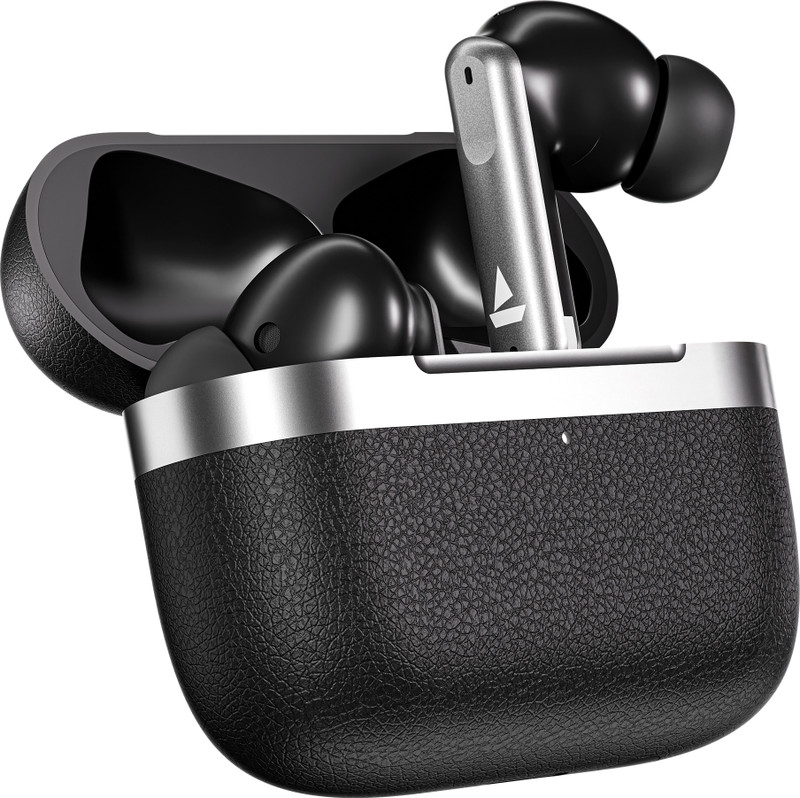 boAt Airdopes 111v2, Leather Finish,4Mics ENx, App Support Bluetooth(Classic Black, True Wireless)