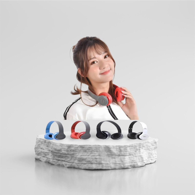 AIZINA Compact Wireless Over-Ear featuring Lucid Bass Sound_SJ Bluetooth & Wired(Black, On the Ear)