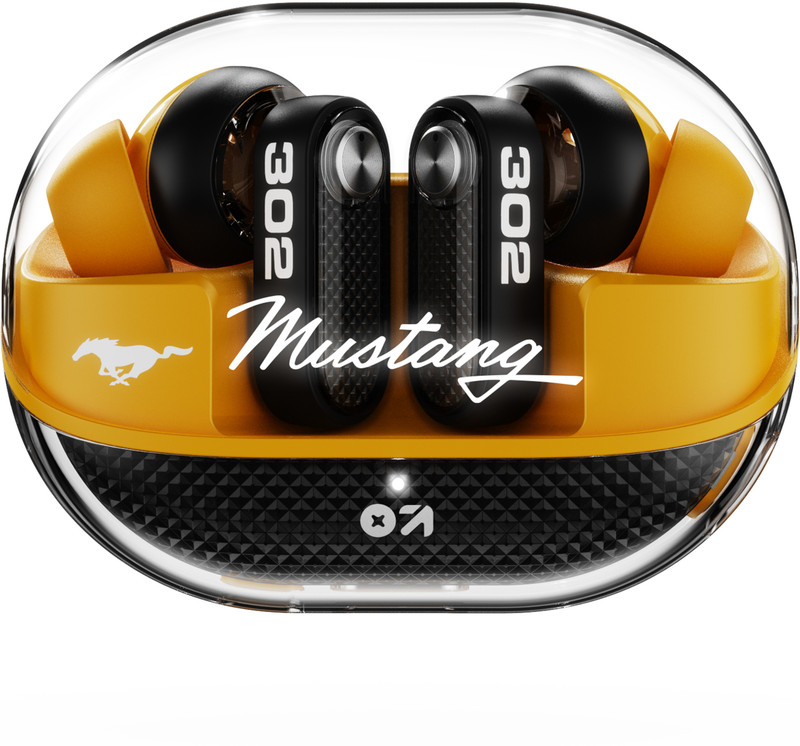 GOBOULT Mustang Sprint, App Support, Dual Pairing, 60Hrs, 32dB ANC & Quad Mic ENC, 6.0v Bluetooth(Turbo Yellow, True Wireless)