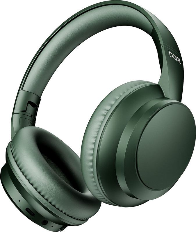boAt Rockerz 371, 40mm Drivers, 50H Battery, BEAST Mode, ENx, Voice Assistant,BT v5.4 Bluetooth(Sage Green, On the Ear)