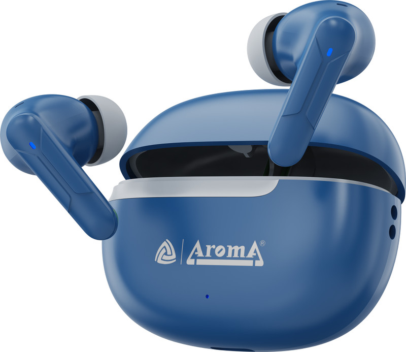 Aroma TWS6 V5.4 Upto 60Hr Playtime*, ENC, Dual Paring, Fast Charging, Heavy Bass Bluetooth(Graphite Blue & Grey, True Wireless)