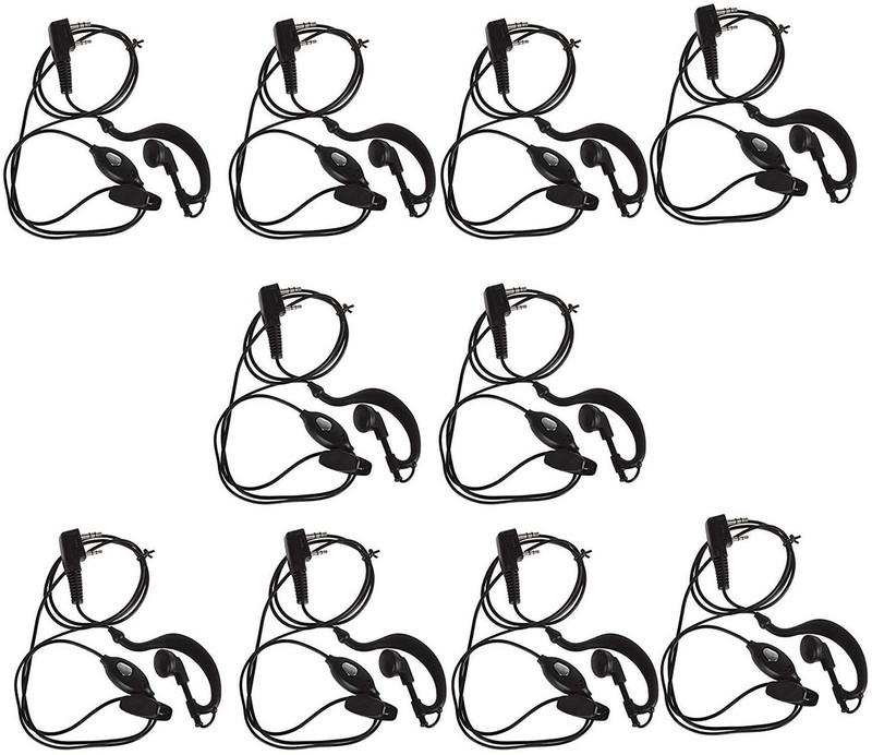 400-470 PTTEP_10 2-Pin K-Type for Walkie Talkie Wired(Black, On the Ear)