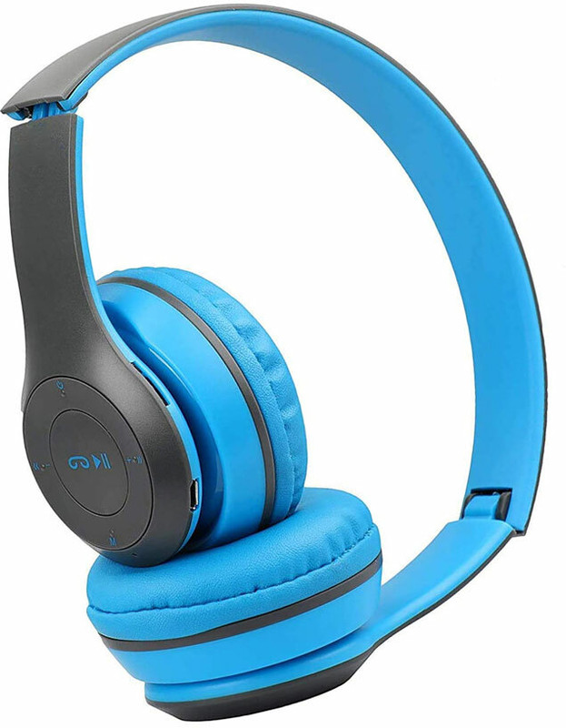Worricow NEW SALE WIRELESS PORTABLE ULTRA DAYNMIC BASS SOUND GAMING HEADPHONE Bluetooth(Blue, On the Ear)