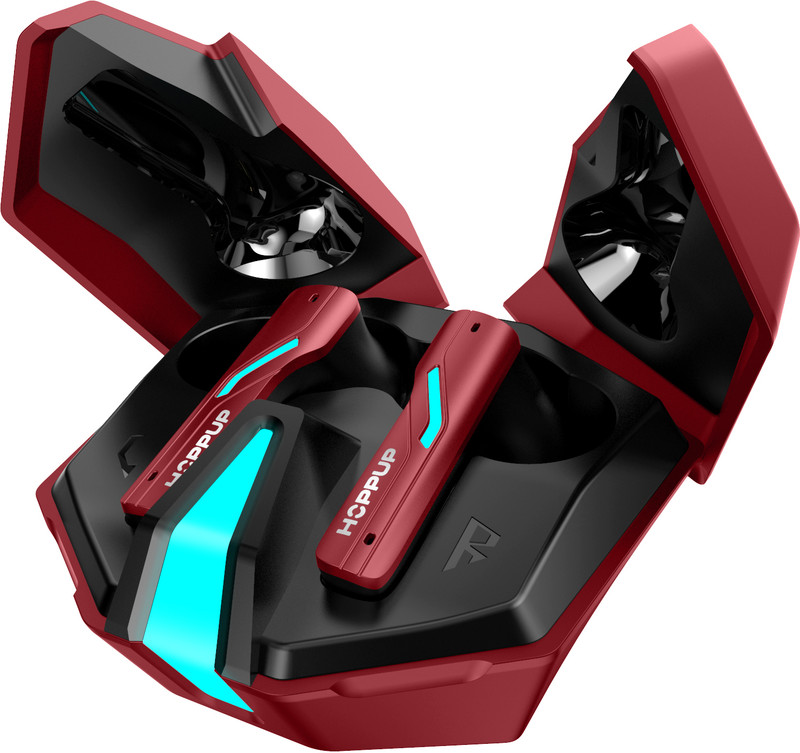 HOPPUP Xo6 Gaming Earbuds with 35MS Low Latency, RGB LED, 13MM DRIVERS & 50H PlayTime Bluetooth(Red, True Wireless)
