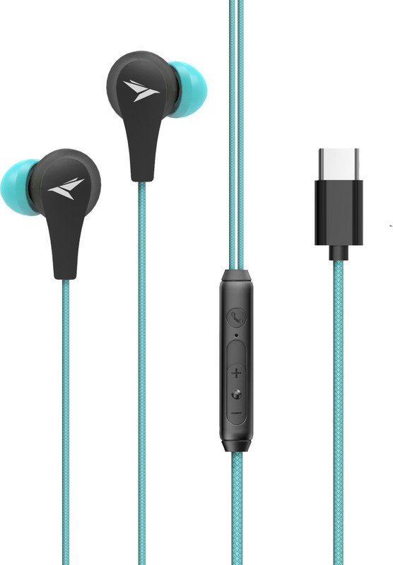 Mozu Audiology 100 Type C earphones with mic rugged wire wide compatibility Wired(Blue, In the Ear)
