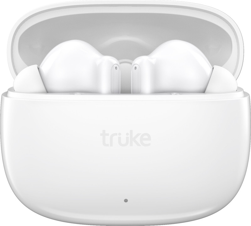 truke Buds Elite V2 TWS w/ 70Hrs*,10mm Driver, Quad Mic ENC, Gaming Mode, Fast Charge Bluetooth(Pure White, True Wireless)