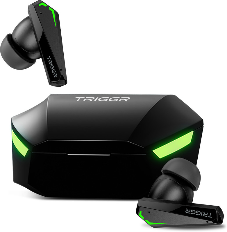 TRIGGR Kraken X2 Quad Mic ENC, 40 Hr Battery, Rapid Pair, 40ms Low Latency Gaming, v5.3 Bluetooth(Black, True Wireless)