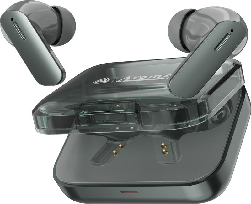 Aroma Buds Air 7 V5.4 Upto 60Hr Playtime ENC Dual Paring Fast Charging, Heavy Bass Bluetooth(Metallic Grey, True Wireless)