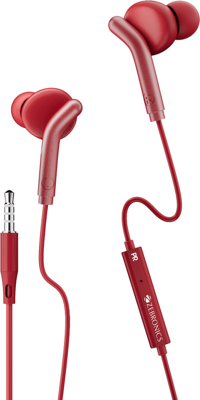 ZEBRONICS ZEB-BRO, With In-Line MiC, 3.5mm Jack, 10mm drivers, Compatible for Phone/Tablet Wired(White, In the Ear)