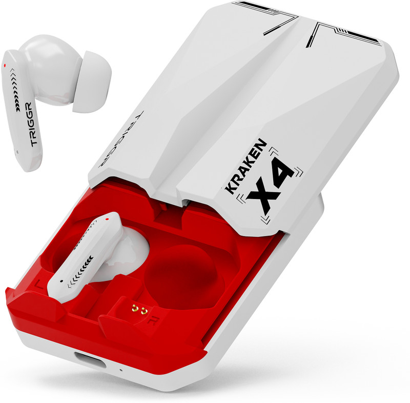 TRIGGR Kraken X4 with 13mm Drivers, 40ms Latency, ENC, 60H Battery, Rubber Finish, v5.4 Bluetooth(Gotham Black, True Wireless)