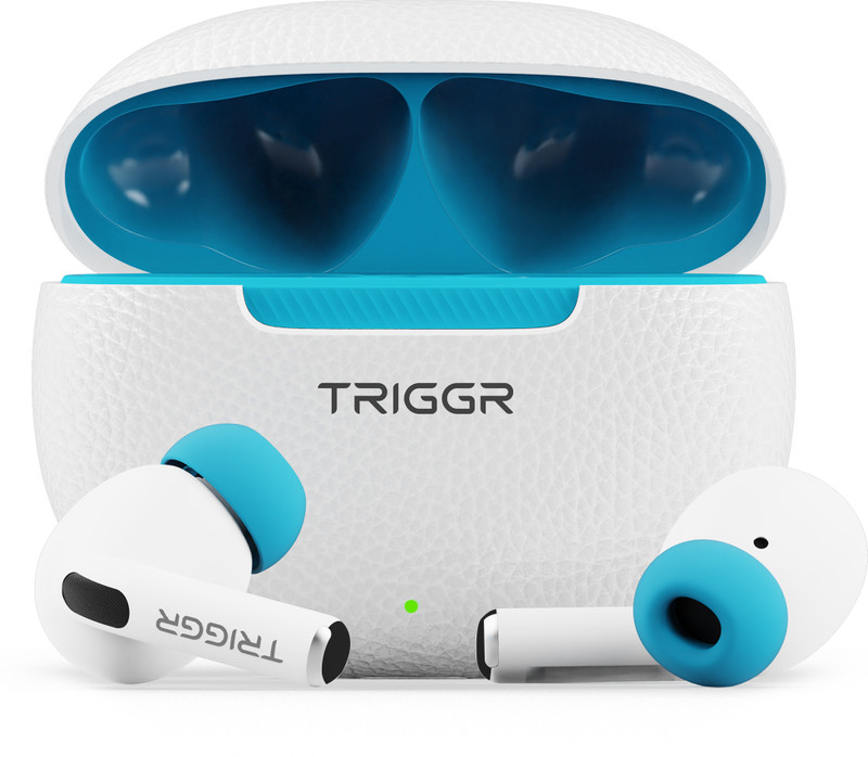 TRIGGR COSMOS with Textured Design, Dual Pairing, 50H Battery, 13mm Drivers, BT v5.3 Bluetooth(Pearl Blue, True Wireless)