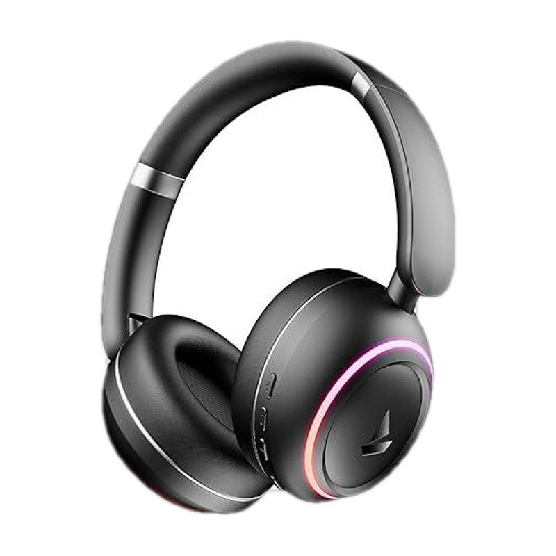 boAt Rockerz 480 w/ Beast Mode, RGB LEDs(6 Light Modes), 60HRS Playback & ENx Tech Bluetooth(Black Sabre, On the Ear)