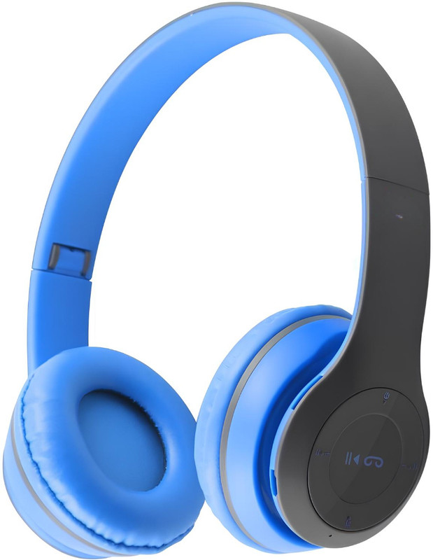 F FERONS Wireless Foldable Sports Stereo With Microphone & Memory Card Supported Bluetooth(Bright Blue, On the Ear)