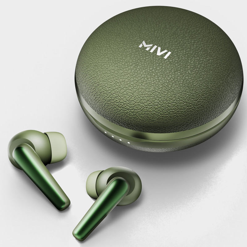 Mivi DuoPods Solo TWS New Launch, 35dB ANC, 60H, Rich Bass, 50ms Gaming Mode, BT v5.3 Bluetooth(Pine Green, True Wireless)