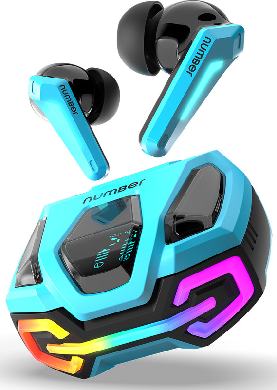 Number Super Buds GT M9 Gaming TWS Earbuds, 60Hr Playback, ANC, 4 Mic ENC, Dual Pairing Bluetooth(Glass Blue, True Wireless)