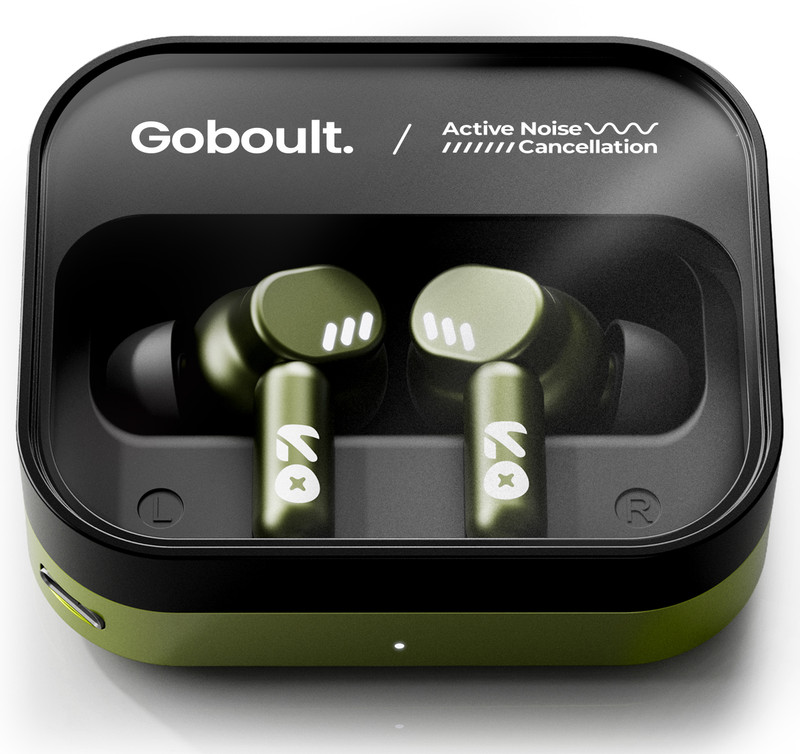 GOBOULT Tenet Pro with ANC, 75H Playtime, 4 Mic ENC, Dual Pairing ,BT 6.0, 13mm Drivers Bluetooth(Olive Green, True Wireless)