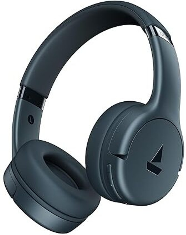 boAt Rockerz 430, 40ms Latency, 40H Battery, Stream Ad Free Music via App, Bluetooth(Iris Black, On the Ear)