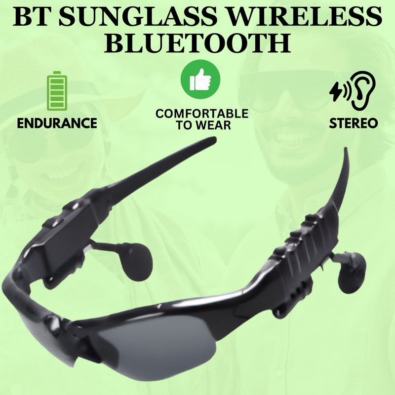 YAROH Bluetooth headset supported sunglass with mic for continuous dynamic MusicG33(Black)
