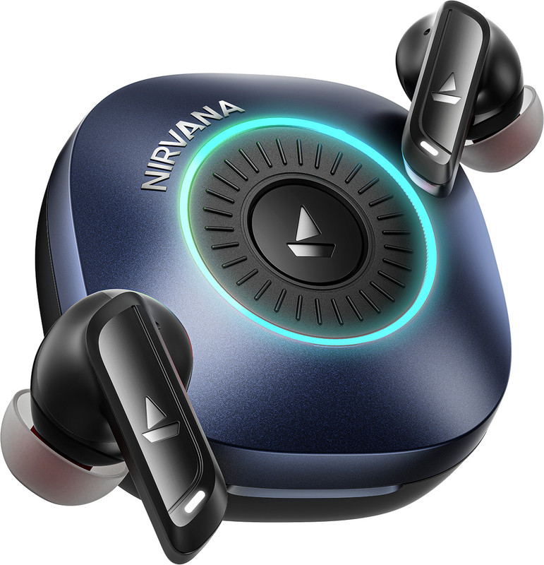 boAt Nirvana Crown, SONIC A.R.C,LEDs, Haptic Feedback, 50dB Hybrid ANC, Spatial Audio Bluetooth(Sapphire Blue, True Wireless)