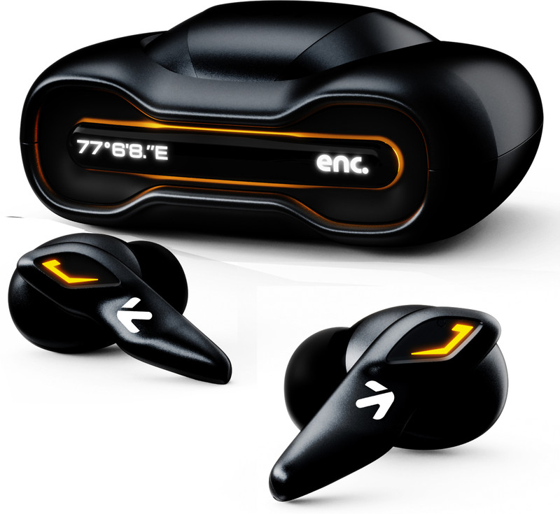 GOBOULT Astra with Quad Mic ENC, 48Hrs Battery, Made in India, 5.3v Bluetooth(Black Gloss, True Wireless)