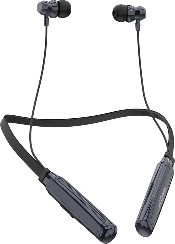 Aroma NB123 Thunder 80 Hours Playtime| Game Mode | Quick Charge |Smart Voice Assistant Bluetooth(Cool Black, In the Ear)