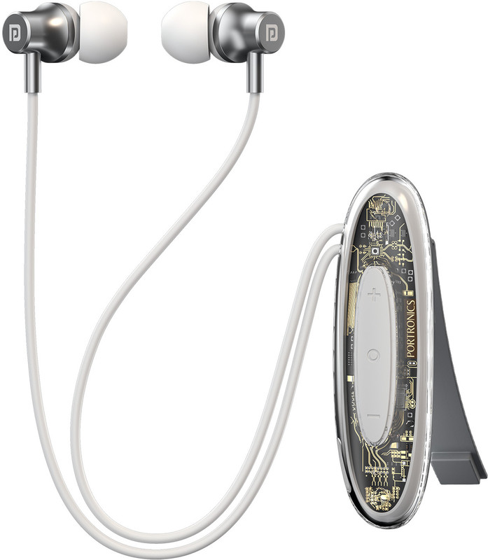 Portronics Harmonics Y5 Bluetooth Wireless In Ear Earphone with strong Clip,Dual Pairing Bluetooth(White, In the Ear)