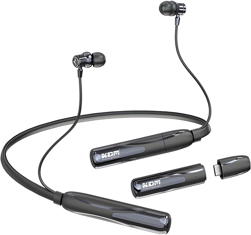 KDM A1 Alpha Wireless V5.4 Upto 80 Hours Play Music Time 300mAh Battery Bluetooth(Black, In the Ear)