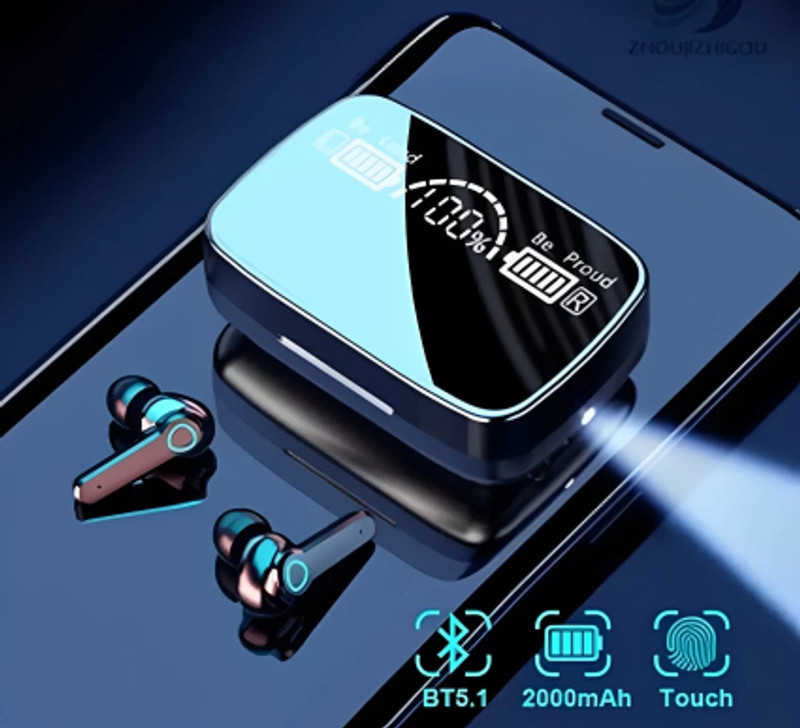 GUGGU TWS_M19_Buds 5.1 Earbuds with 280H Playtime, Headphones with Power Bank_B2 Bluetooth without Mic(Black, In the Ear)