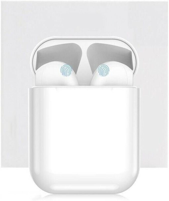 HUTUVI i12 bluetooth headphone wireless pack of 1 Bluetooth Headset(White, In the Ear)