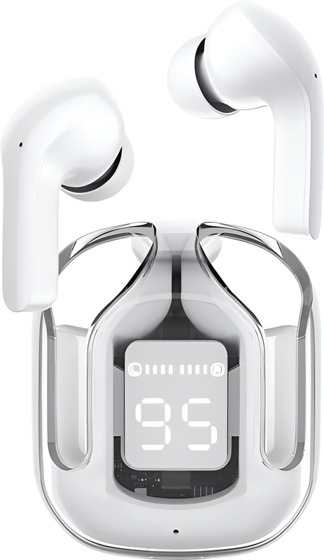 DSSB TWS Bluetooth 5.3 Earbuds with Transparent Charging Case Bluetooth(White, True Wireless)