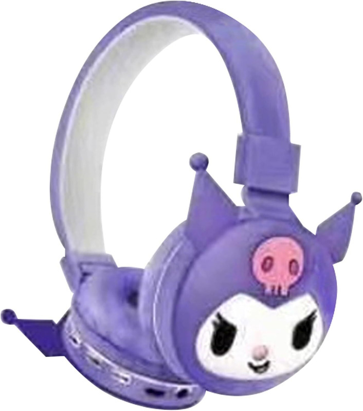 ADC ENTERPRISES CuteBeats Cartoon Wireless Bluetooth Headphones Kids Over Ear Foldable Headset Bluetooth(Purple, On the Ear)