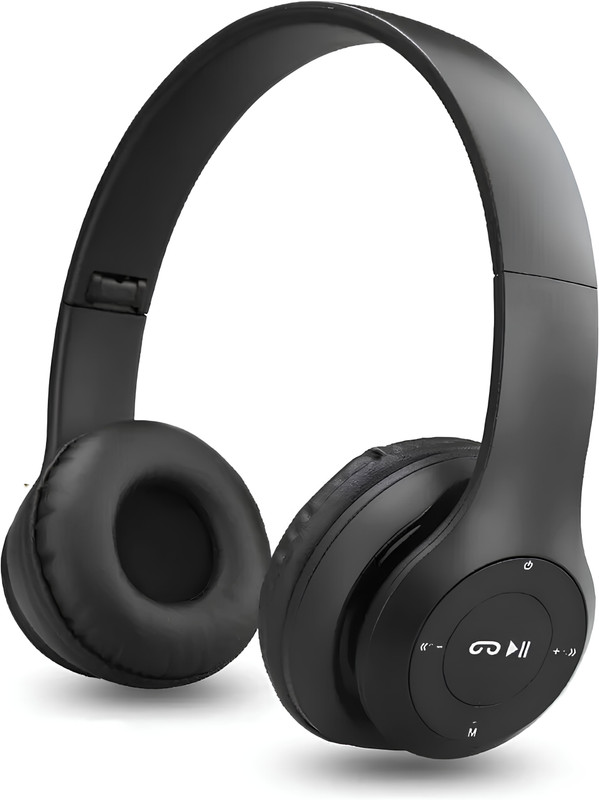 F FERONS Wireless Headphone BT 5.0 Over Ear Foldable with Built-in Mic SD Card Supported Bluetooth(Mid Night Black, On the Ear)