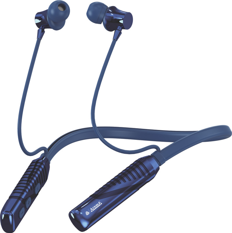 Aroma NB124 Avenger Upto 100 Hours Playtime*,ENC, Voice Changer Fast Charging Neckband Bluetooth(Midnight Grey, In the Ear)