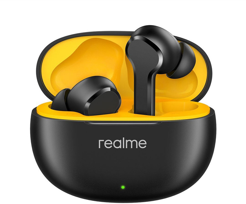 realme Buds T110 (RMA2306) with AI ENC for calls, 38 hours of Playback and Deep Bass Bluetooth(Punk Black, True Wireless)