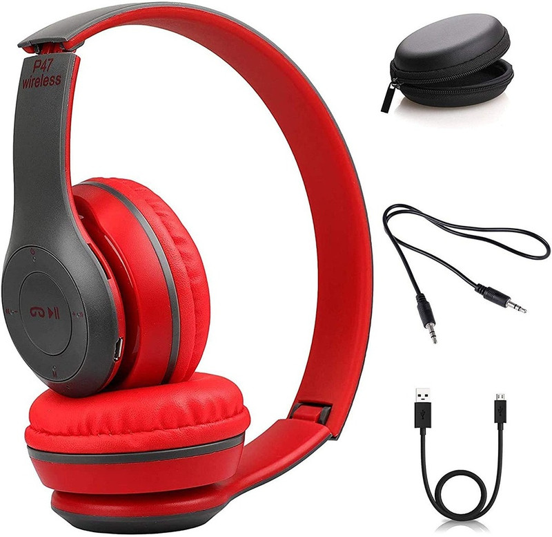 Clairbell VJU_513K_P47 Wireless Bluetooth Headphones HD Sound Bass Mic SD Card Slot Bluetooth(Multicolor, On the Ear)