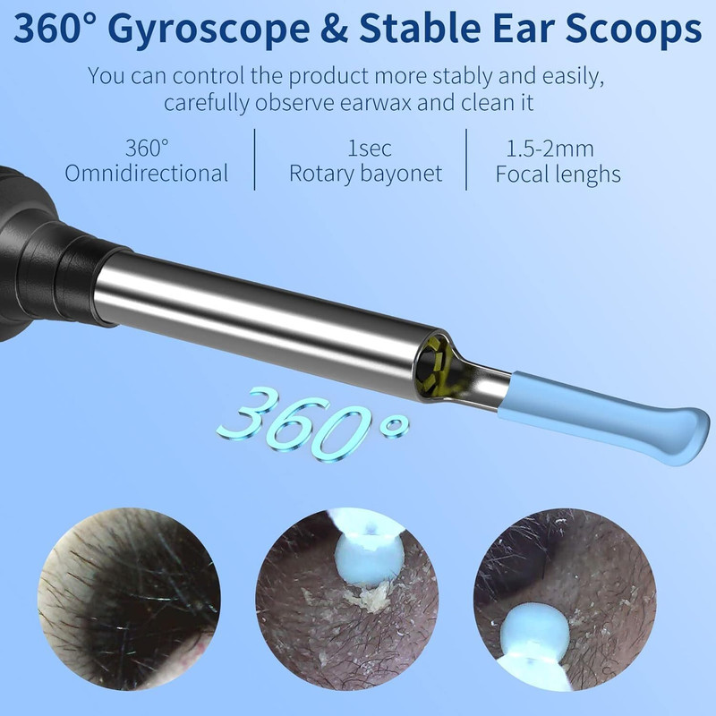 JOYGETURE Ear Camera Otoscope with Light, Ear Cleaning Kit for Android & ios