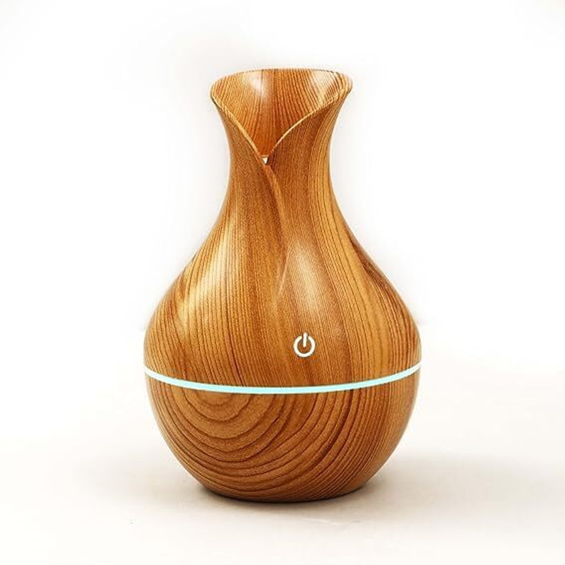 shym Light Wood Essential Oil Diffuser 200ML Cool Mist Humidifier LED Home, Office, Bedroom, Living Room, Car, Yoga, Spa Diffuser(Brown)