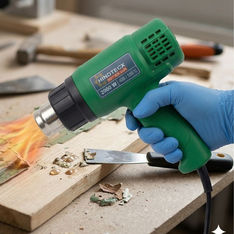 HINDTECX Dual Temp 2000W Heat Gun Blower for Electronics & DIY Projects Red 2000 W Heat Gun