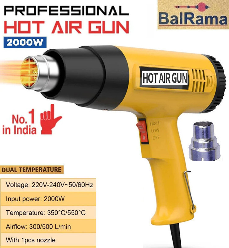 BALRAMA Hot Air Gun Electric Heat Gun Hot Air Blower Electronic 2000 W Heat Gun
