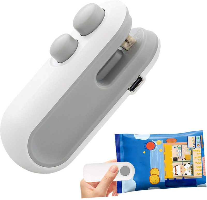 GLARIXA Handheld Bag Sealer Machine Rechargeable Food Sealer for Kitchen Use Manual Vacuum Bag Sealer