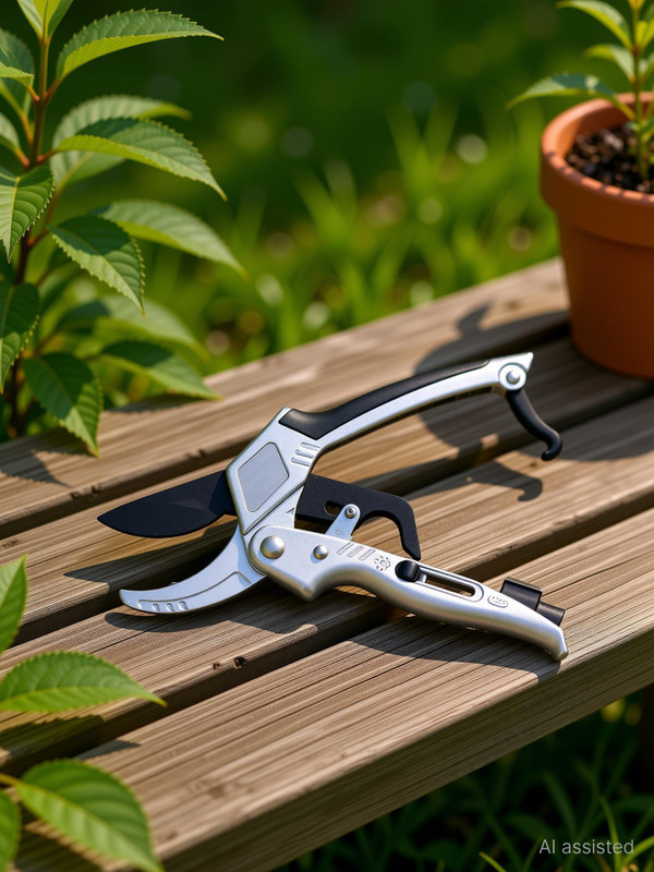 Sharpex SHREXP2 Ratchet Pruning Shears - 3-Stage for 5x Power (Anvil Type, Silver, Aluminum) Ratchet Pruner(Manual)
