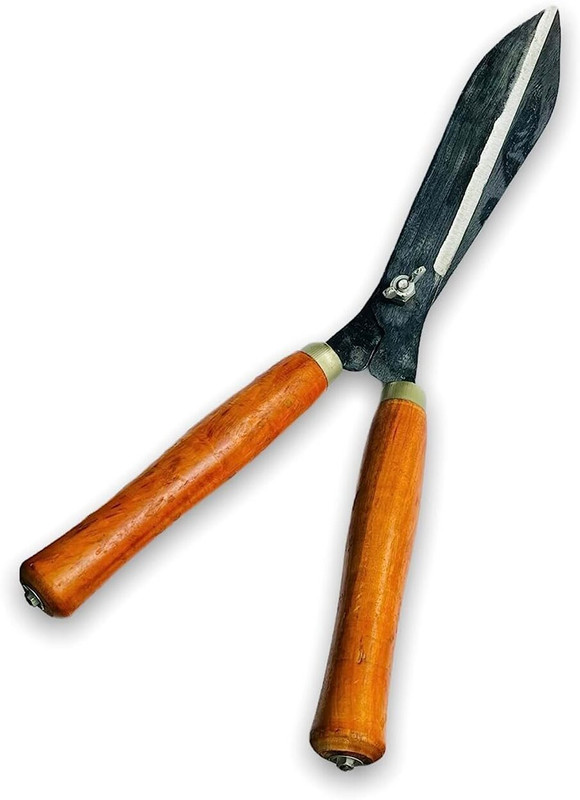 KERQOOR Hedge Shears for Gardening (Metal) Hedge Pruner Shear Cutter with Wooden Handle Grass shear, Gardening scissor, Hedge shear, Wooden handle scissor Hedge Shear(45 cm)