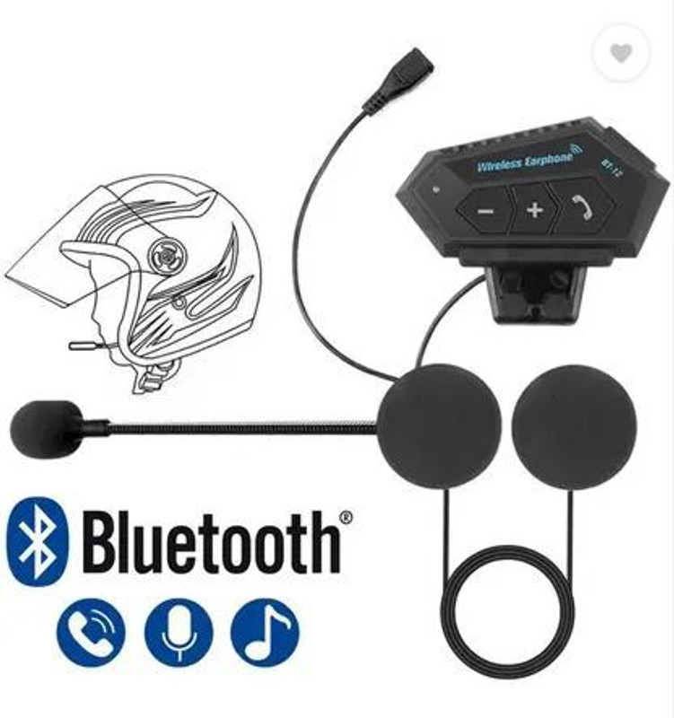 osna BT12 Motorcycle Helmet Bluetooth Headset black Helmet bluetooth device with Earphone, Microphone, Hands Free Calling(15 m 15 hr)